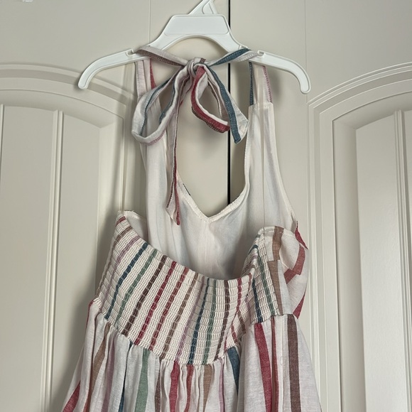 American Eagle Linen Striped Halter Dress - Picture 4 of 5